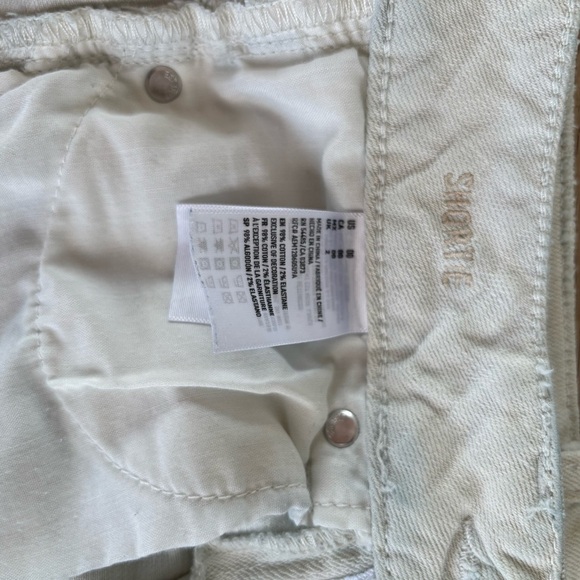 Distressed Cream Denim Shorts - Picture 5 of 10